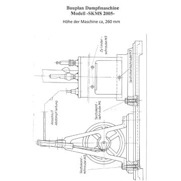 BAUPLAN DAMPFMASCHINE MODELL SKMS