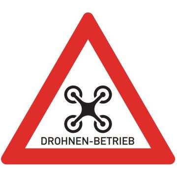 Warnschild DROHNEN-BETRIEB dreieckig