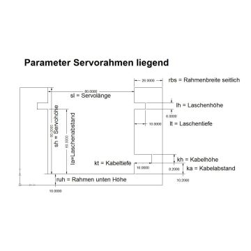 Parameterdatei für liegenden Servorahmen